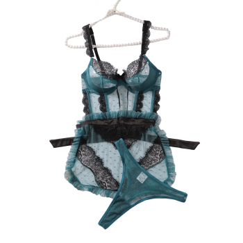 House Of Dasein Hollow Out Backless No Take Off Seductive Jumpsuit With Steel Ring - Black Green - L