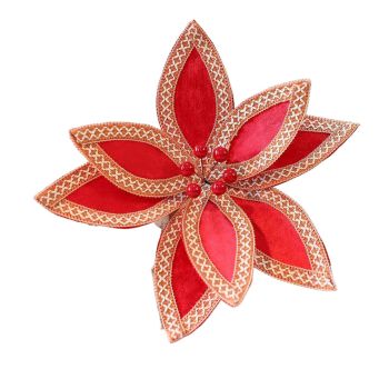 House Of Dasein Saint Yuan New Arrival Faux Velvet Preserved Christmas Flower Branches Tree Decoration Holiday - Red