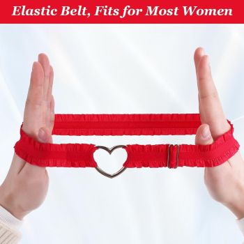 House Of Dasein 2 Pcs Heart Lace Thigh Garters Red Belt Elastic Leg For Women