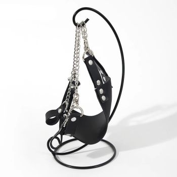 House Of Dasein Bdsm Bondage Collar Soft Leather And Iron Chain Link Metal Hole Slave Collars For Women Sex Toys Couples Restraints - Swing Frame