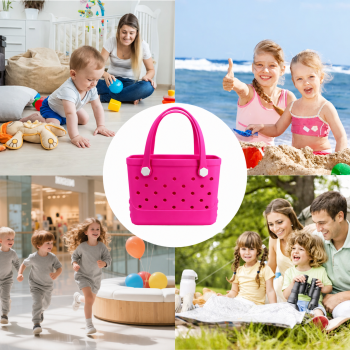 Waterproof Hexagon Mesh Beach Bag - Large Capacity Travel Storage Tote for Swimwear Towel Sunglasses - Rose Red Small 28x21x11cm
