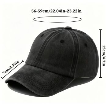 Washed Distressed Beer Print Baseball Cap - Vintage Cotton Adjustable Dad Hat for Men - Outdoor Sun Protection Casual Cap - Brown