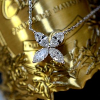 S925 Sterling Silver 4-Leaf Clover Zircon Pendant Necklace 2-Pack - 18K Gold + White Gold Plated Lucky Charm Chain for Women - Delicate Daily Wear Jewelry