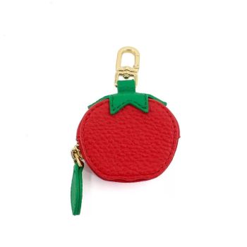 Fruit Coin Purse Keychain 3-Pack - Cute Leather Car Keychain Pendant for Women - Novelty Bag Charm for Keys Handbags Totes - Persimmon (3-Pack)