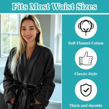 Robe Belt, Reusable Robe Tie, Soft Adjustable Design & Machine Washable for Bathrobe, Hotel & Home Use, (Black, 66.9")
