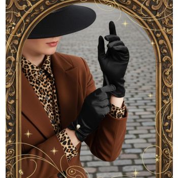 Black Gloves Women Formal, Elegant Short Black Dress Wedding Gloves for Women, Short Vintage Style Perfect for Weddings Tea Parties Halloween Costume, Comfortable Fit