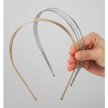 2Pcs Metal Headbands for Women, Silver & Gold Thin Metal Headbands for Women Multi Layers Double Headband, Trendy Layered Design Perfect for Parties & Daily Wear