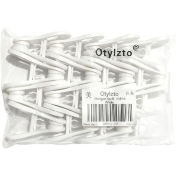 20 Pcs Multi-Purpose Clips for Hangers, White Clothes Hanger Clips, Standard Plastic Hanger