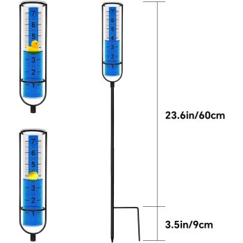 Rain Gauge Outdoor for Yard, Heavy Duty Rain Guage Gage Freeze Proof Best Rated, Large Plastic Water Gauge with Floating Duck and Ball, Playful & Accurate