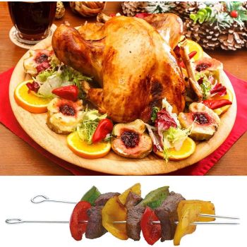 5.9 Inch Stainless Steel Skewer Grilling Shish Kebob,Cocktail Sticks,Reusable Martini Glass Picks 50pcs