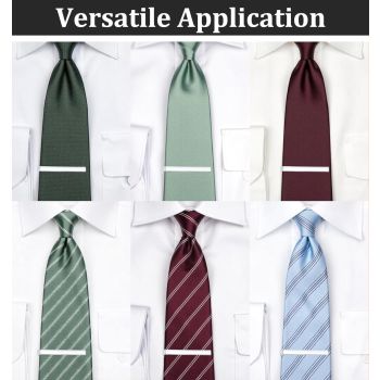 3 Pack Silver Tie Clips for Men, Classic Tie Clips for Men Silver with Adjustable Clasp Ideal for Professional Office Wear and Formal Events