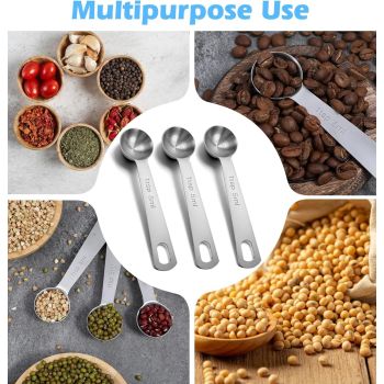 1 Teaspoon Measuring Spoons, 3Pcs Stainless Steel Short Design Kitchen Tools for Precise Cooking, Baking and Spices Measurement, 5ml