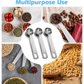 1/2 Teaspoon Measuring Spoons, 3Pcs Stainless Steel Short Design Kitchen Tools for Precise Cooking Baking Spices Measurement, 2.5ml