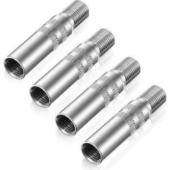 4Pcs Tire Valve Extender, Tire Valve Extension Adapter 39mm for Car & Motorcycle, Silver (Heavy Duty, Leak Proof Design)