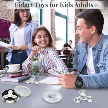 Fidget Spinner for Adults, Ultra Durable Metal Silent Fidget Spinners, Sensory Fidget Toys with Stainless Steel Bearings, ADHD Autism Anxiety Stress Relief, Goodie Bag Stuffers Gifts for Adults