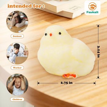 Handmade Chick Squeeze Toys Ultra Soft Squishy Fidget Toys Silicone Squishies Toys for Stress Relief ( Chicken ) (1pcs)
