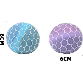 4 PCS Colorful Mesh Grape Stress Balls - Squeeze Color Change Fidget Toys for Stress Relief and Hand Exercise