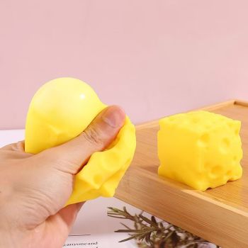 Squeeze Stress Relief Toy 3-Pack - Square Cheese Shape Slow Rebound Squishy Toy for Anxiety Relief - Soft PU Foam Decompression Toy - 7x7cm (3-Pack)