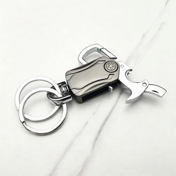 Multi-Functional Keychain 2-Pack - Stainless Steel EDC Tool with Knife Bottle Opener Phone Stand Fidget Spinner - Pocket Carry Gadget Set