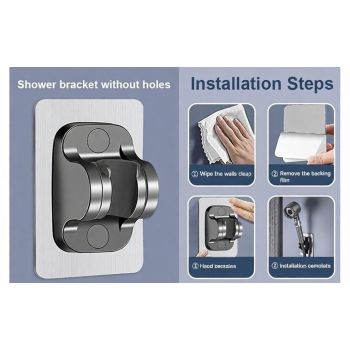 Handheld Shower Head with Brush Massage - High Pressure Filtered Showerhead with Switch for Bathroom - Drill-Free Bracket