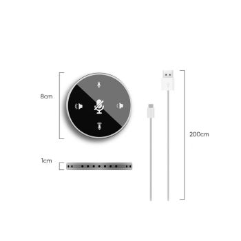 USB Conference Microphone Speech Mic 360° Voice Pickup - Black