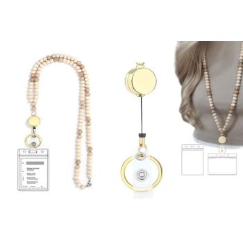 ID Card Lanyard Strap With ID Badge Holders Retractable Lanyard Clip For Key