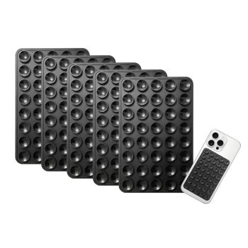 5 Pack Double Sided Silicone Phone Suction Pad 80 Stickers Grip for Car Desk Holder - Black