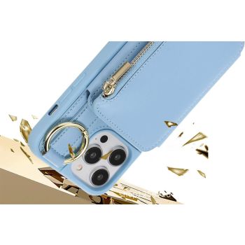 PU Leather Phone Case Wallet Purse for iPhone 14 Series -Blue /iPhone 14 Pro