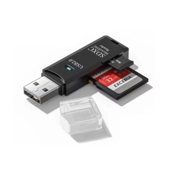 2 In 1 USB 3.0 Card Memory Reader High Speed SD SDHC SDXC Micro Writer Adapter - Black
