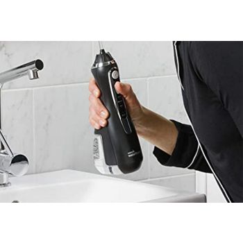 Cordless Electric Water Flosser Dental Oral Irrigator Water Teeth Cleaner Picks for Home Travel with 7 Jet Tips Dental Care -Black