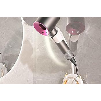 Hands-Free Hair Dryer Holder Adjustable Lazy Bracket -White-gold