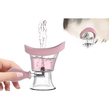 Manual Air Pressure Eye Cleaning Cup Clear Silicone Eye Cup -Pink