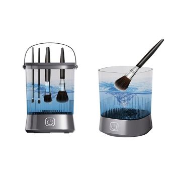 Water-Resistant Electric Makeup Brush Cleaner Automatic Brush Cleaner Dryer Tool -Black