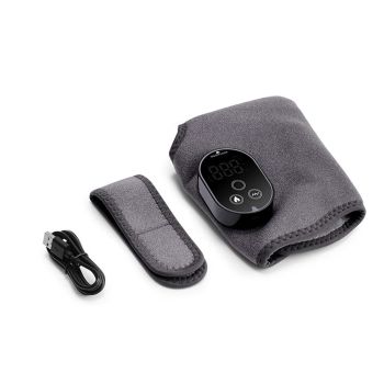 Electric Foot Ankle Massager Joint Pain Relief Heating Vibration Hot Compress - Gray
