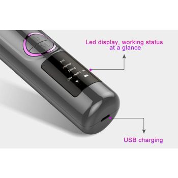 Blackhead Remover Pore Vacuum with Hot Compress 5 Probes for Women Men - Gray