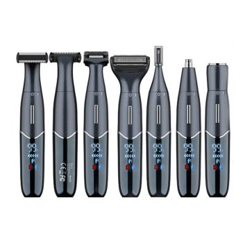 6-in-1 Women Electric Shaver Replaceable Heads for Whole Body Private Epilator Shaving Razor - Black