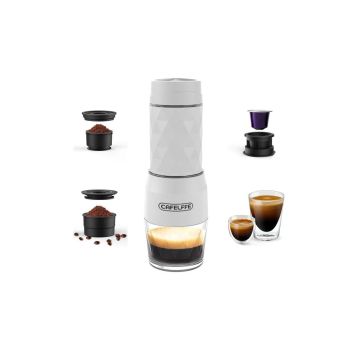 3 in 1 Portable Coffee Maker,Single Serve Manual Espresso Machine For Camping, Travel, Hiking, Fishing - Black