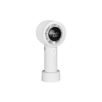 Portable Handheld Turbo Fan Windy Speed Adjustable Mini Personal Battery Operated Fan -White