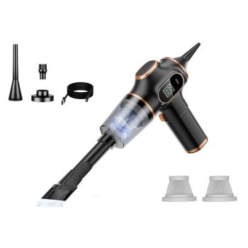 Car Vacuum Portable Cordless 2 in 1 Vacuum Cleaner Air Duster Handheld Vacuum Cordless with 3000mAh Battery - Blue