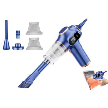 Car Vacuum Portable Cordless 2 in 1 Vacuum Cleaner Air Duster Handheld Vacuum Cordless with 3000mAh Battery - Black