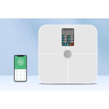 Smart Digital Bathroom Body Fat Scale 180KG Bluetooth Scales Weight for BMI Water -Navy Blue