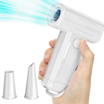 2-in-1 Electric Air Duster 130000 RPM Mini Blower with LED Light for Camping Home Car Orange