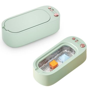 45KHz Ultrasonic Jewelry Cleaning Machine for Jewelry Eyeglasses Rings Pink