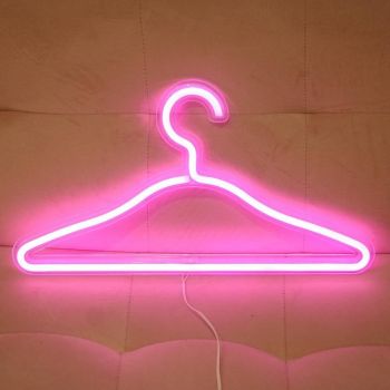 Clothes Hanger LED Neon Light Wardrobe Lamp Decor Home Decoration Accessory Warm White