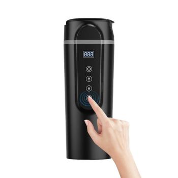 12V/24V Car Electric Kettle Travel Water Boiler Mug Temperature Adjustable Coffee Tea Truck Cup White