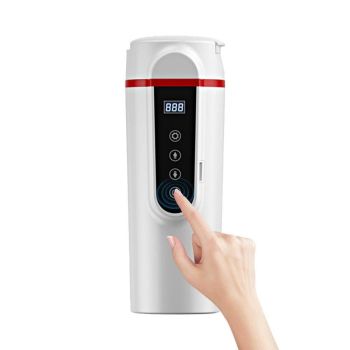 12V/24V Car Electric Kettle Travel Water Boiler Mug Temperature Adjustable Coffee Tea Truck Cup Black