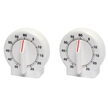 60-Minute Mechanical Kitchen Timer Visual Countdown Timer for Kitchen Cooking Study White