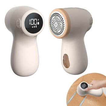 Rechargeable Electric Fur Remover Digital Display Fabric Shaver for Clothes Purple