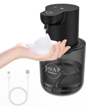 Touchless Automatic Electric Foaming Soap Dispenser 4-Level Adjustable Rechargeable Soap Dispenser White