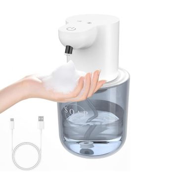 Touchless Automatic Electric Foaming Soap Dispenser 4-Level Adjustable Rechargeable Soap Dispenser Black